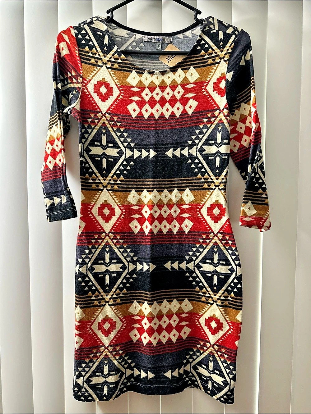 Bailey Blue Women's Geometric Mini Dress in Black & Red